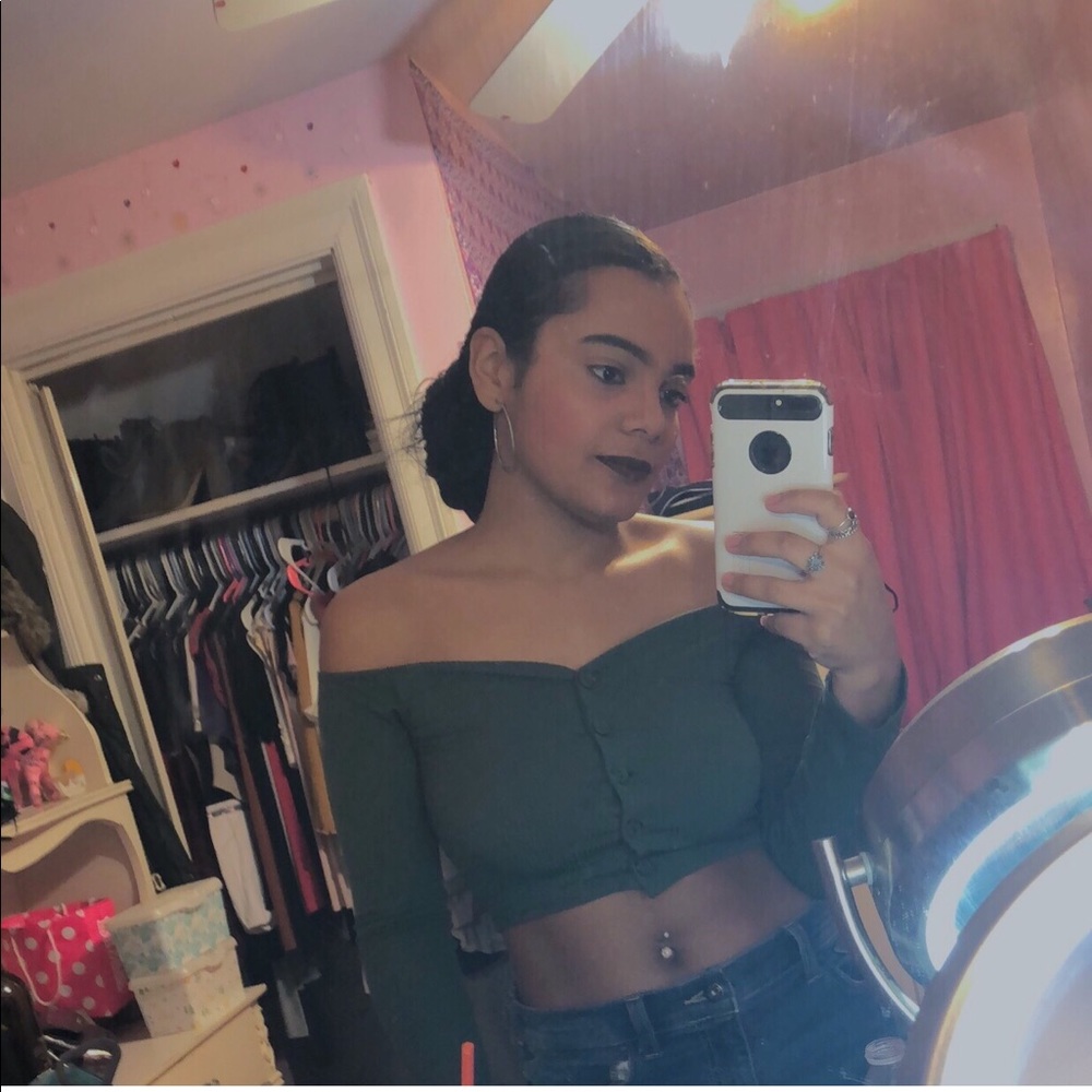 Buttoned crop top